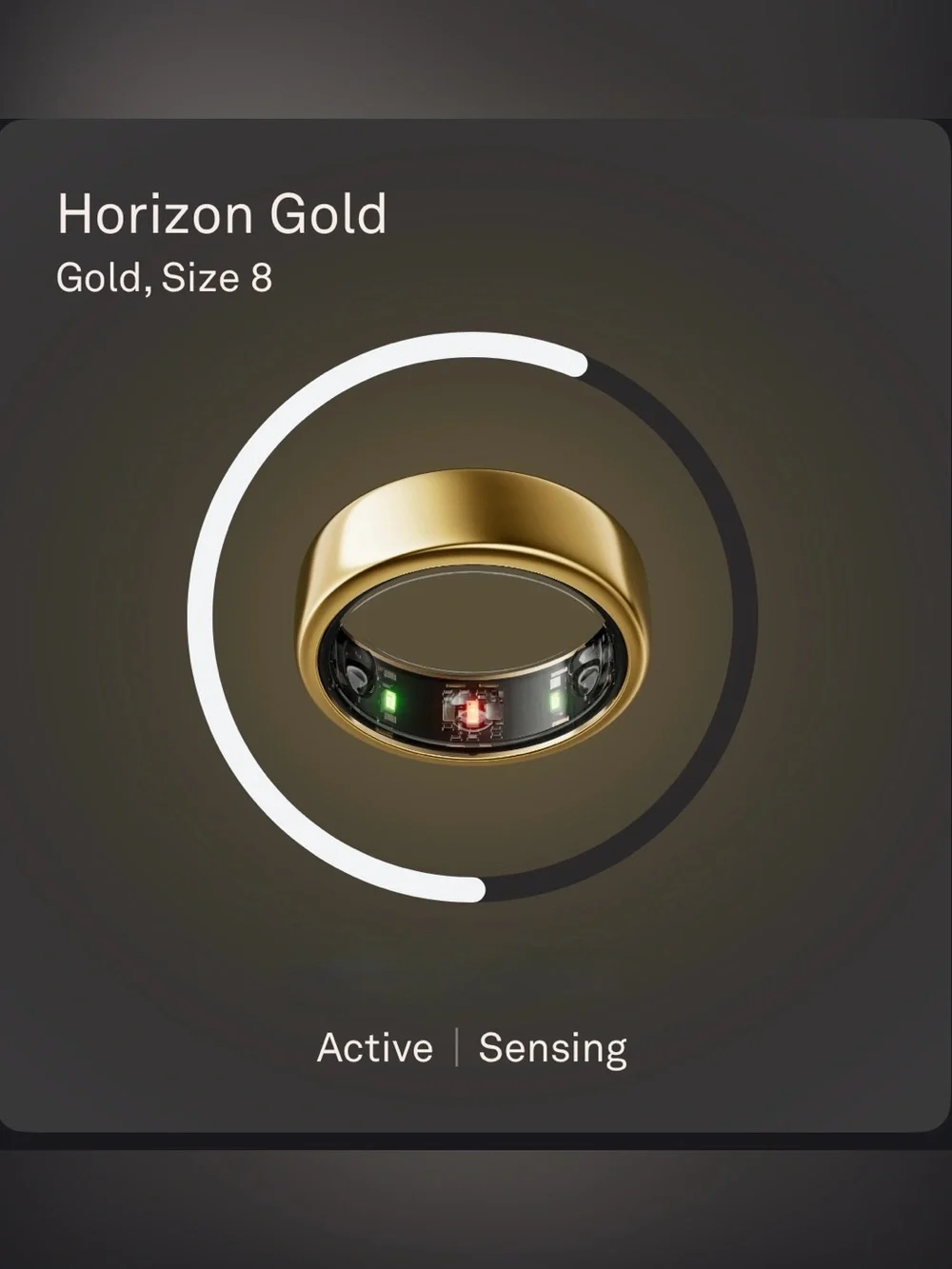 Oura Horizon Gold Smart Ring - Gold Finish Size 8